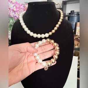 Elegant Pearl and Gold Beaded Jewelry Set